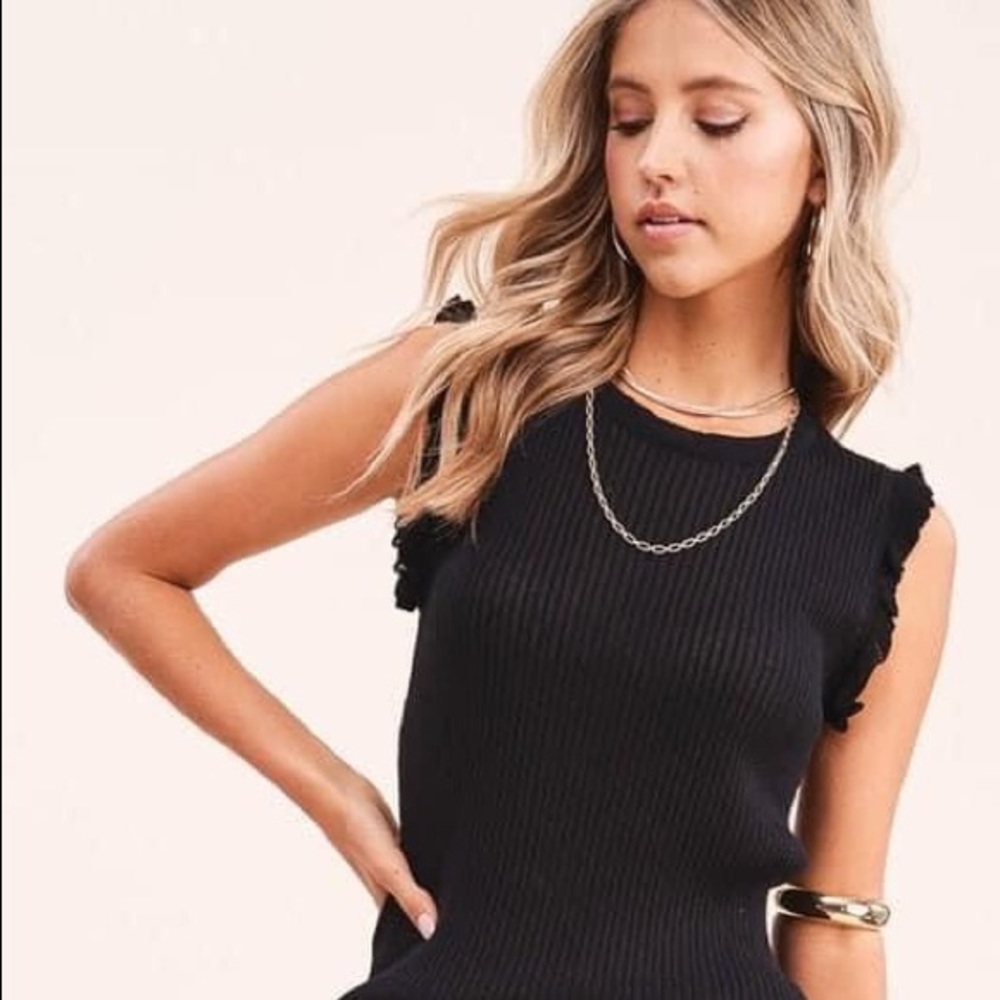 New in package black la miel ribbed tank